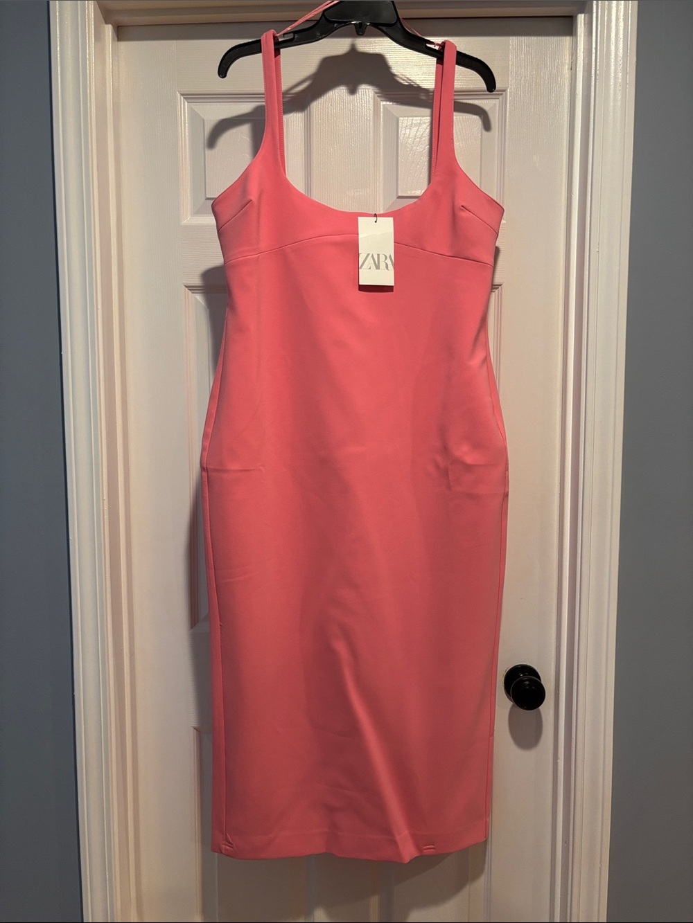 ZARA Coral Pink Sleeveless Midi Dress
